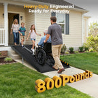 CAMMOO 6 FT Portable Wheelchair Ramp-800LBS Heavy-Duty, High-Strength Aluminum Alloy with 4 Adjustable Legs, 4 Wheels, Triple Anti-Slip and Seamless Design, Ideal for Home Steps, Threshold, Doorways