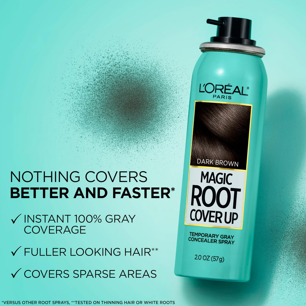 L'Oreal Paris Magic Root Gray Hair Cover Up, Dark Brown, 2 oz, 2 Count
