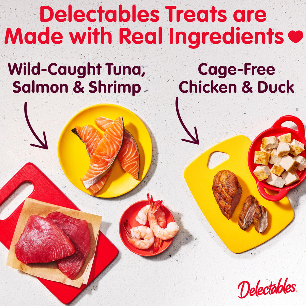 Delectables Squeeze Up Variety Pack, Creamy Squeezable Puree, Lickable Wet Cat Treats, Grain Free, No Added Fillers, No By-Products, No Added Preservatives, 0.5 Ounces Tube, 48 Tubes Total