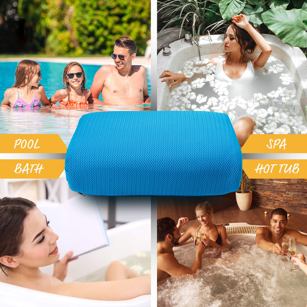Star Splash Hot Tub Booster Seat, 15 x 12 x 5 Inches - Bath Cushion with Non-Slip Micro Dot Bottom and 6 Weight Sections - Quick Dry Inflatable Hot Tub Accessories for Adults and Kids