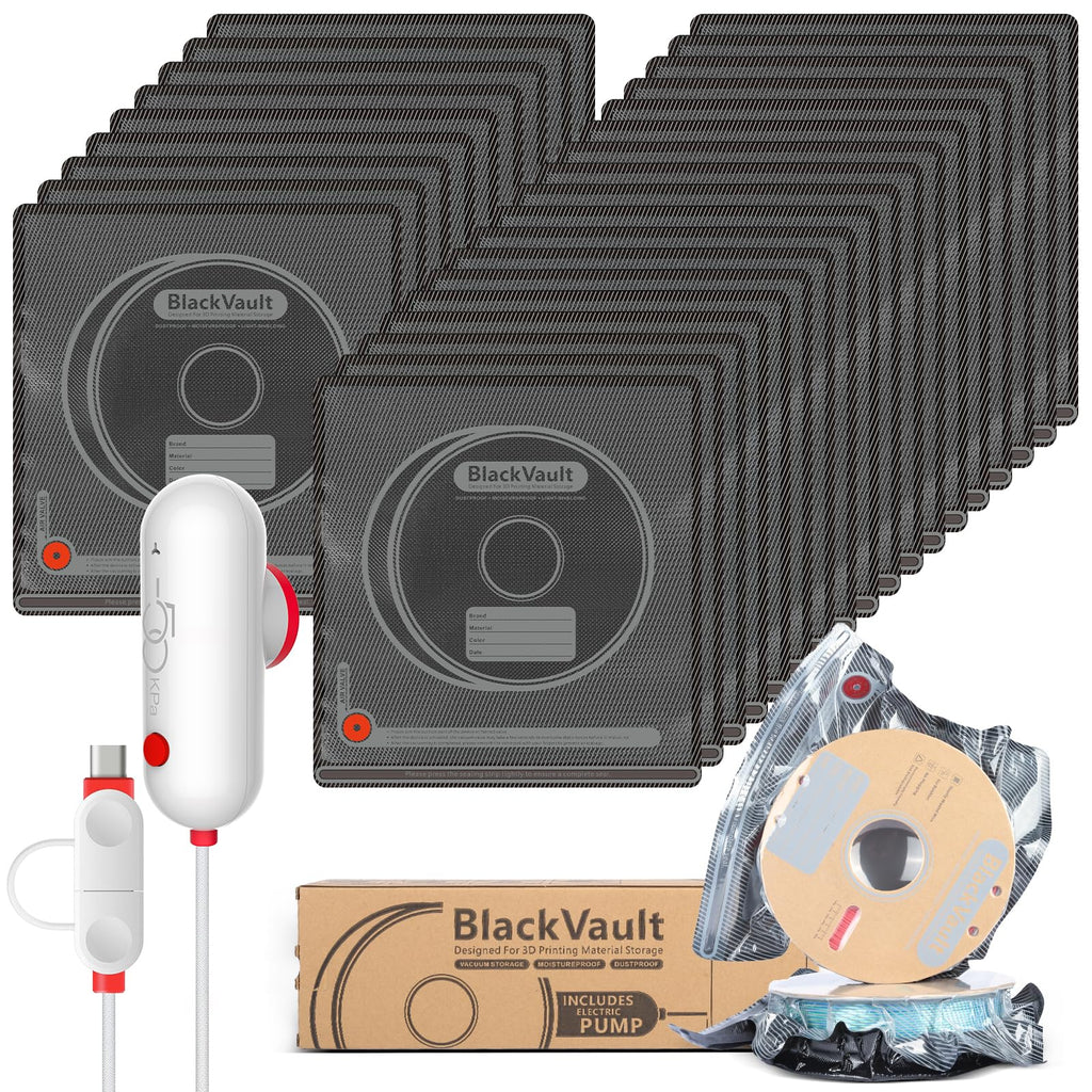 Vacbird 30pcs Filament Storage Bags Light-Proof Vacuum Storage Kit with USB Pump, 3D Printer Filament Vacuum Sealed Bags for Keeping Dry, Plus Size 32X34cm