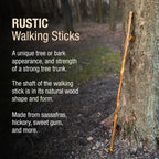 Brazos Rustic Wood Walking Stick, Hardwood, Traditional Style Handle, for Men & Women, Made in The USA, 48"
