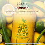 Forever Living - Aloe Vera Juice - Lemon Lime Flavor with Pure Inner Leaf Gel - Supports Digestion and Immunity - 1L Each (Pack of 2)