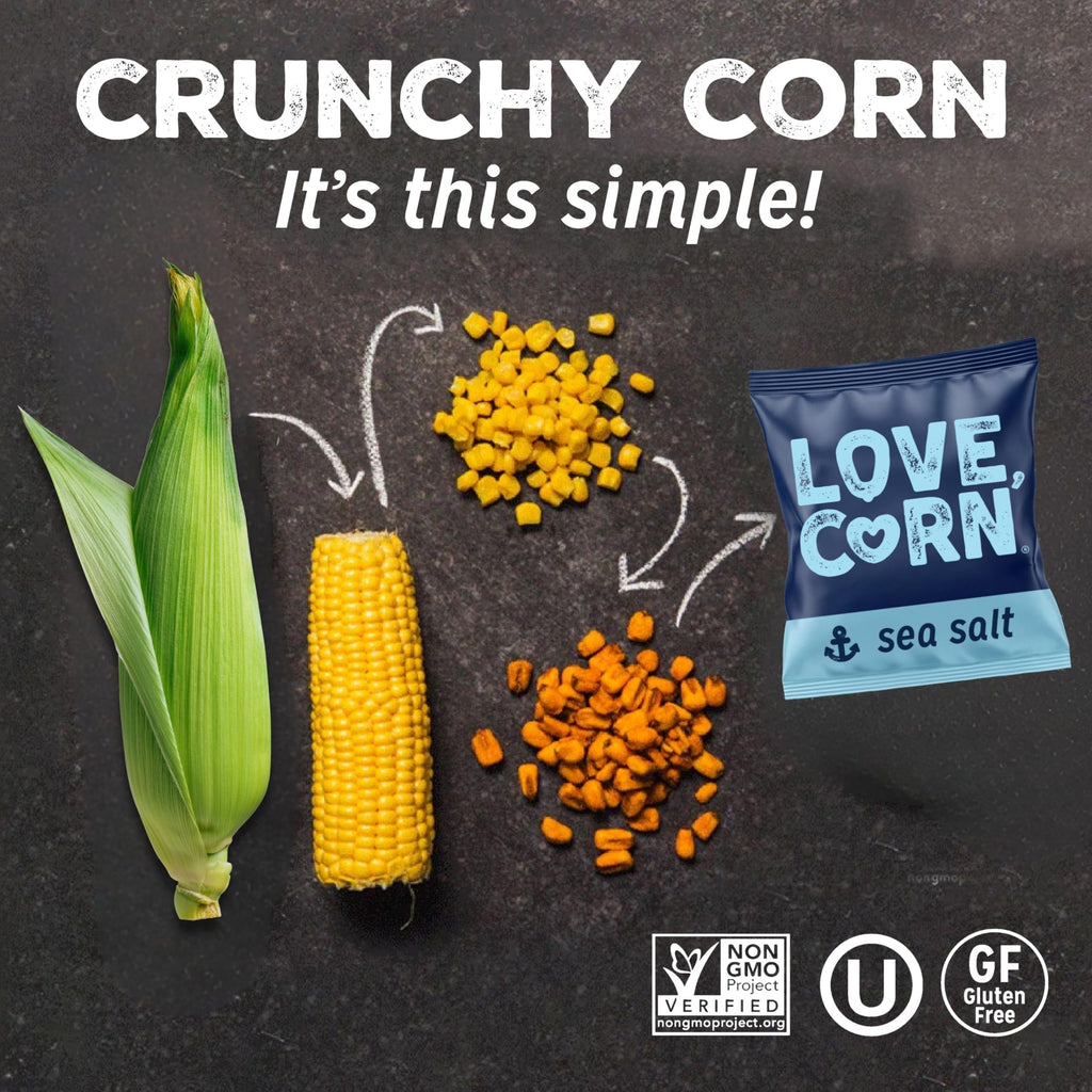 LOVE CORN Fab Four Variety Pack, 0.7oz x 20 Bags, Gluten Free, Vegan