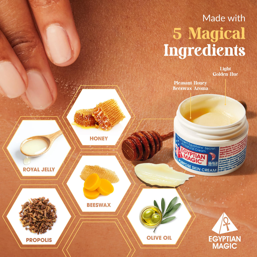Egyptian Magic - All Purpose Face, Body, and Dry Skin Moisturizing Cream, Skin Protectant for Women & Men, 1oz Jar