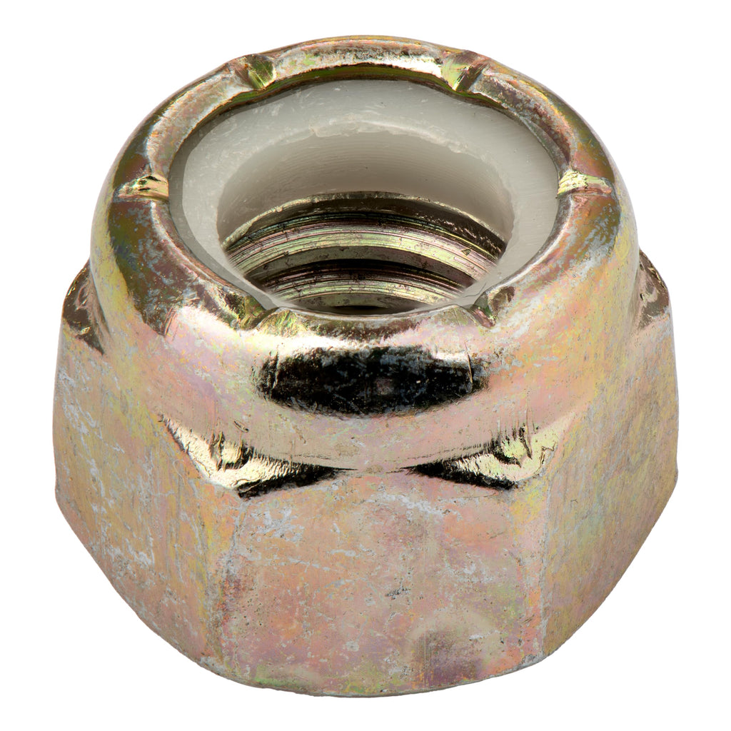 3/8"-24 (25 Pack) Grade 8 Nylon Insert Lock Nuts, Fine Thread, Yellow Zinc by Makers Bolt
