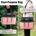 WORKPRO Garden Tool Bag, 10 Pockets and Shoulder Strap, Pink