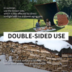 TARPAL Tarp 12x12 Feet Large Tarps Heavy Duty Waterproof 10mil Multipurpose Protective Cover Waterproof,Snow or UV Protection,Durable Reinforced Edges(Brown/Black)
