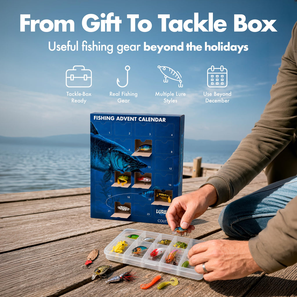 Colitt Fishing Advent Calendar 2026, 24 Real Fishing Lures & Tackle Gift