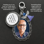 Something Blue Bouquet Charm for Wedding Memory Charm with DIY Photo Frame for Wedding Bouquet And Resizer