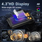 50FT Endoscope Camera with Light, 1080P HD Borescope Inspection Camera with 8 LED Lights, IP67 Waterproof Sewer Tools Snake Camera with 4.3" IPS Screen, 50Feet Semi-Rigid Cable for Father's Day