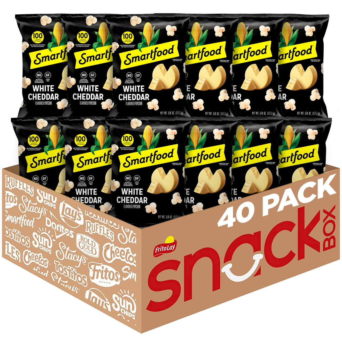 Smartfood Popcorn, White Cheddar, 0.625 Ounce (Pack of 40)