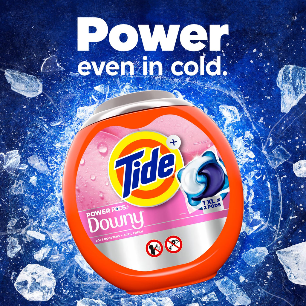 Tide Power PODs + Downy Laundry Detergent Pods, 45 Count, Soft Boosters + April Fresh (Pack of 4)