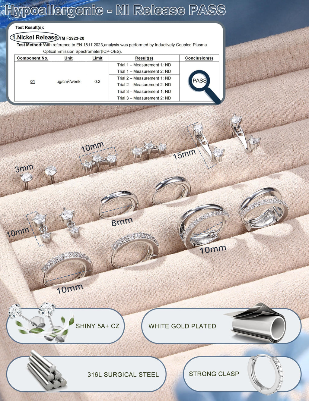 ADRAMATA Hypoallergenic Silver Earrings Stack for Women - 7Pairs Surgical Steel Small Huggie Hoop Stud Earrings Set Cartilage Jewelry Trendy Christmas Gifts Stylish