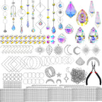 215pcs Crystal Suncatcher Craft Kit Rainbow Prisms Beads DIY Window Decor