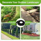 Quibbay 2 Inch x 50FT Landscape Edging Border with 75 Anchoring Spikes, No Dig Garden Border Edging Kit, Plastic Lawn Edging Border for Landscaping Garden Flower Beds Lawn Yard Paver Pathway, Black