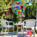 Hummingbird Wind Spinners Hanging Outdoor Decor, 12 Inch 3D Kinetic Yard Art Hummingbird Metal Sculpture Birthday Gifts for Bird Lovers, Mom, Women for Yard, Garden