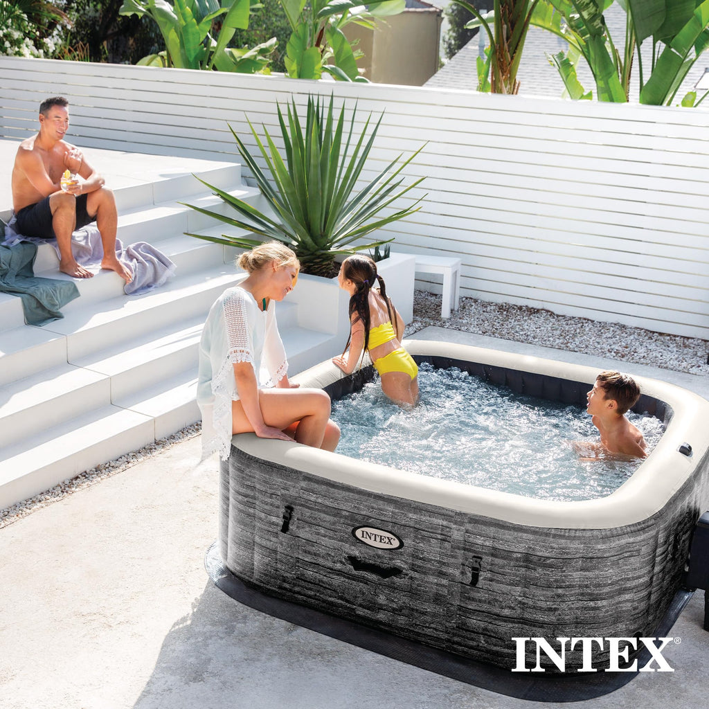 Intex PureSpa Plus 6 Person Round Inflatable Hot Tub, Bubble Massage Spa Set, Energy Efficient & Saltwater Compatible (Cell Not Included), 77 in x 28 in