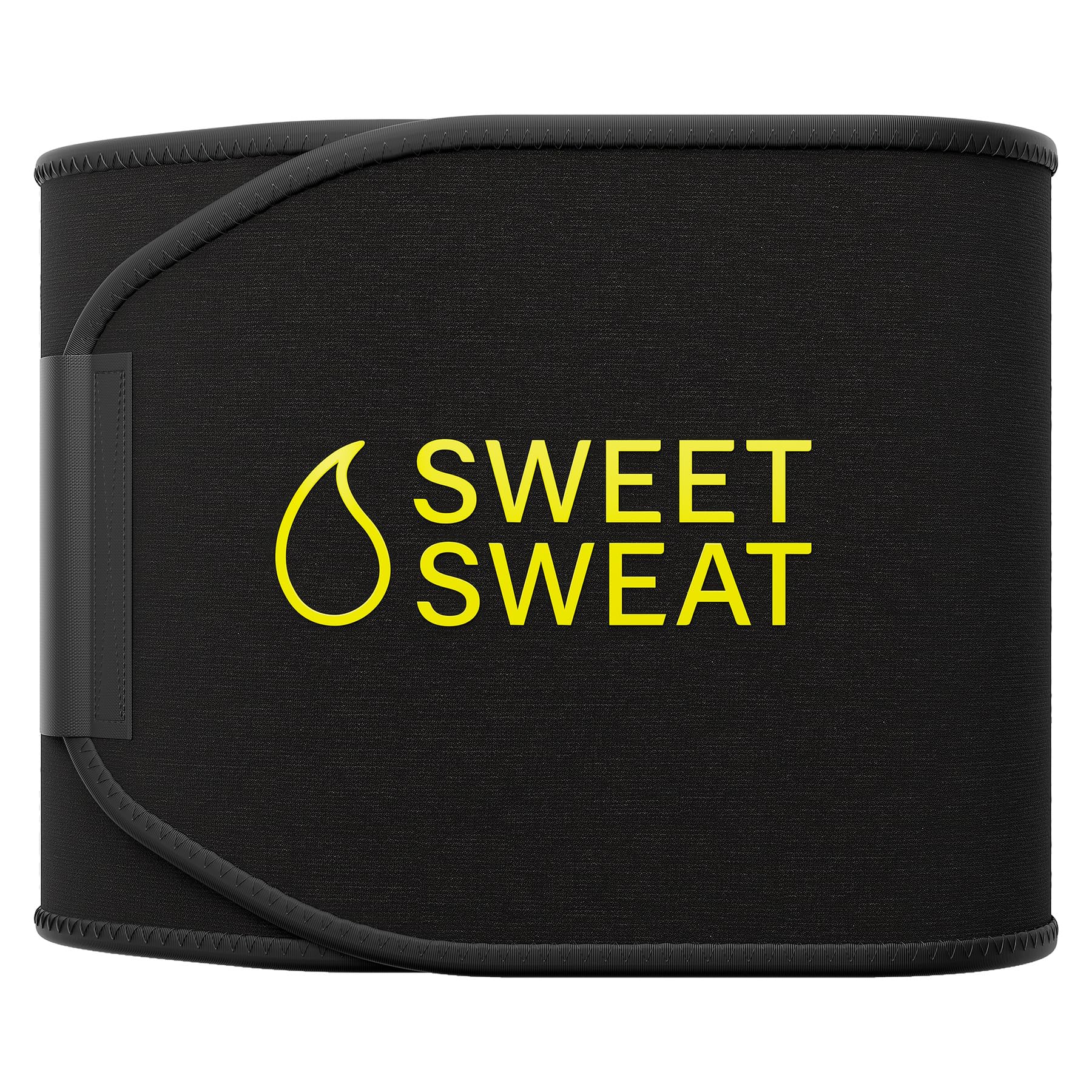 Sports Research Sweet Sweat Waist Trimmer (Core Series) - Premium Sweat Enhancing Fitness Band for Women & Men - Adjustable Fit �� Latex-Free Neoprene - Yellow Logo, Medium