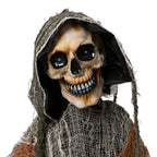 JOYIN Halloween Decorations Outdoor Life Size Animatronics Grim Reaper with Chain, Sound-Actived Party Decor with Creepy Sound, Scary Haunted House Props for Garden Yard Lawn