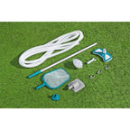 Bestway Flowclear AquaClean 110 Inch Pool Vacuum for 20 Feet Above Ground Pools with Removable Debris Bag, Suction Nozzle, Skimmer Head, and Adapters