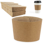 FMP Brands 500 Pack Kraft Coffee Cups Sleeves Disposable Bulks, Durable Corrugated Cardboard Cup Sleeves for 12-24 oz Cups, Beverage Insulator and Hand Protection for Hot/Cold Drinks