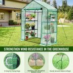 Greengro Greenhouse, 28 x 57 x 76'' Greenhouses for Outdoors, Small Plant Green House with Screen Windows, 3 Tiers 4 Shelves, Durable PE Cover, Plastic Portable Walk in Greenhouses for Outside Indoor