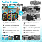 Jotesnew 365 Gallon 103" Pool Storage Bin XXXL Extra Large Swimming Pool Float Storage Bin, Pool Noodles Holder, Toys, Floats and Balls Mesh Rolling Storage Organizer Bin, 103" Lx32 Wx35 H (Black)