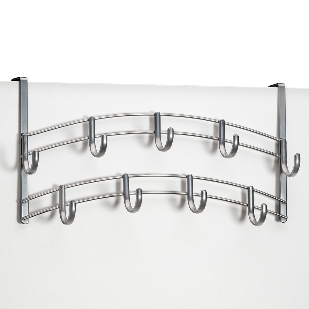 LYNK Professional® Home™ Over the Door Hooks - 9 Hook – Over the Door Coat Rack - Over the Door Hanger - Hanging Towels or Clothes - Bathroom, Bedroom, Laundry Room - Lifetime Ltd. Warranty, Platinum