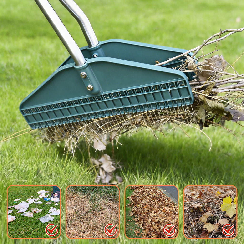 YEELOR Leaf Grabber Rake, 36.6 Inches, 3.3 Pounds（Straight Grip）
