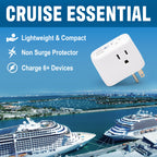 Cruise Approved Power Strip Foldable, Non Surge Protector Travel Power Strip, Multi Plug, 6 Outlets, 2 USB-A, 1 USB-C, & 3 AC Outlet for Carnival, Celebrity, Princess, & Major Lines in 2026 & 2027