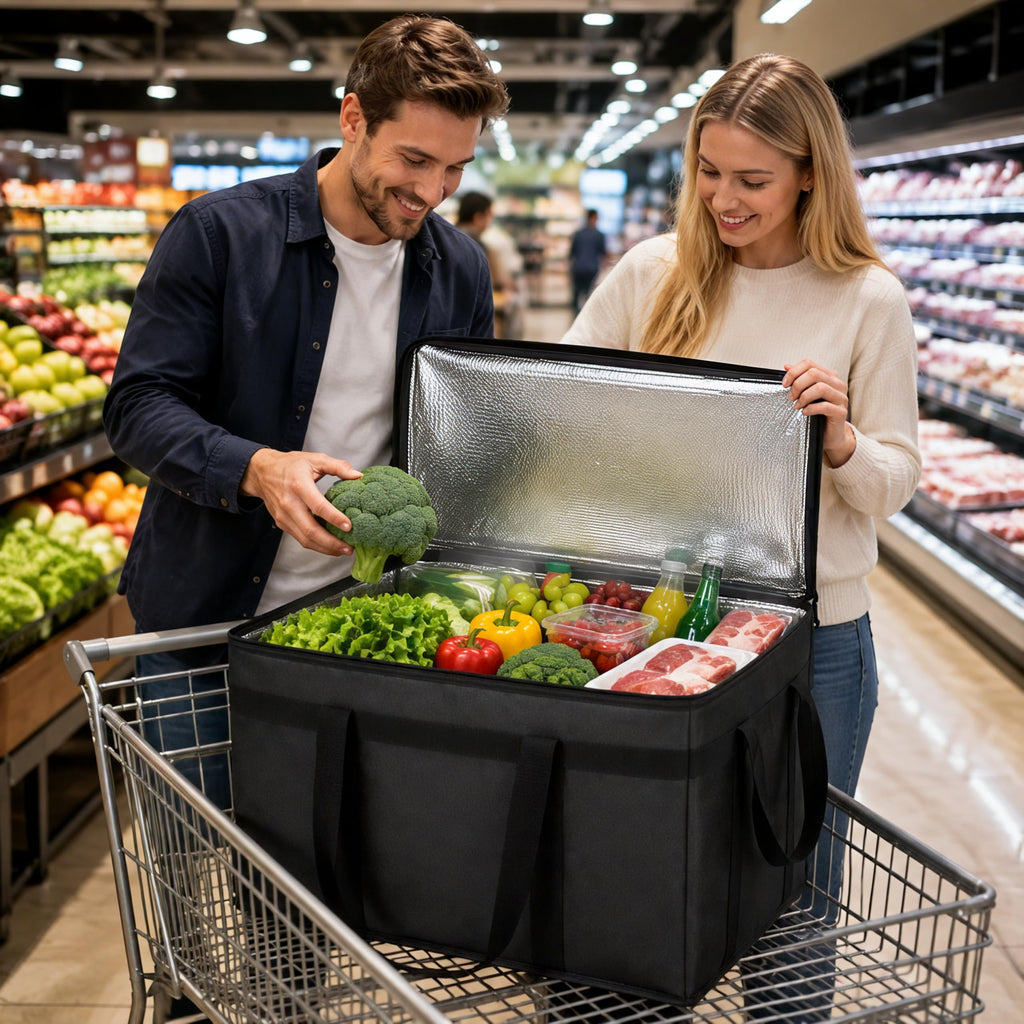 Bodaon Insulated Food Delivery Bag, XXXL Reusable Warming Bag, Black, 1Pk