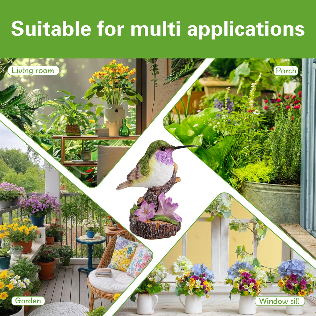 Hummingbird Garden Statues Bird Figurine Decor for Outdoor Yard Patio Lawn