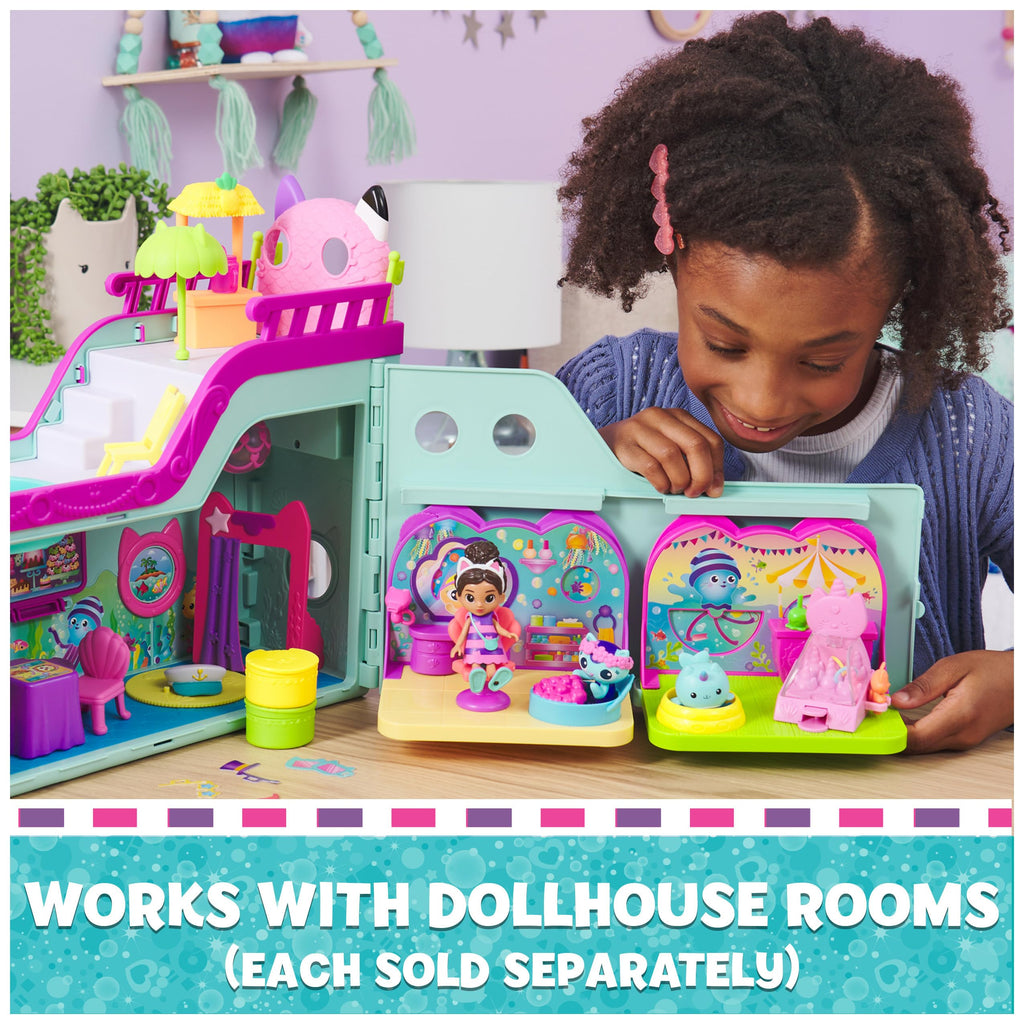 Gabby’s Dollhouse, Gabby Cat Friend Ship, Cruise Ship Toy with 2 Toy Figures, Surprise Toys & Dollhouse Accessories, Kids Toys for Girls & Boys 3+