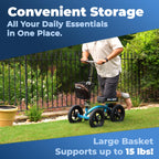 KneeRover Knee Scooter Basket Accessory with Convenient Handle - Knee Rover Basket Attachment Includes Universal Bracket Mount - Part Fits Most Knee Scooter Walker Models
