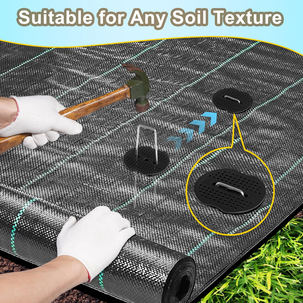 ReTang 200Pcs Landscape Staple Gaskets, Plastic Garden Stake Washers
