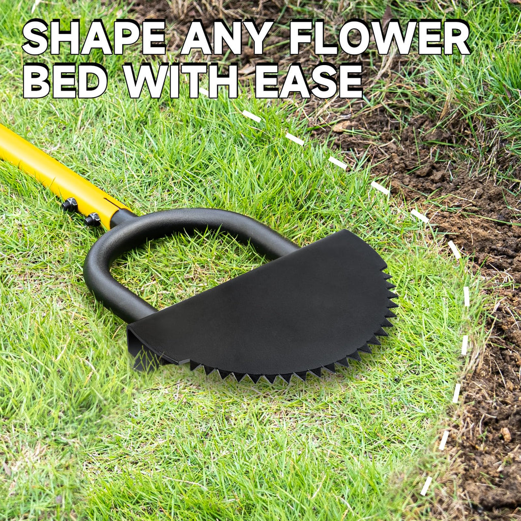 BlumeTrec Manual Edger Lawn Tool with 38"-42" Adjustable Length, Saw-Tooth Border Edger with Wide Footplate Manganese Steel Blade, Garden Edging Tool for Flower Beds, Landscaping, Sidewalks, Yard
