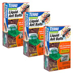 TERRO Outdoor Ready-to-Use Liquid Ant Bait Killer and Trap - Kills Common Household Ants - 12 Bait Stations - T1804-3SR
