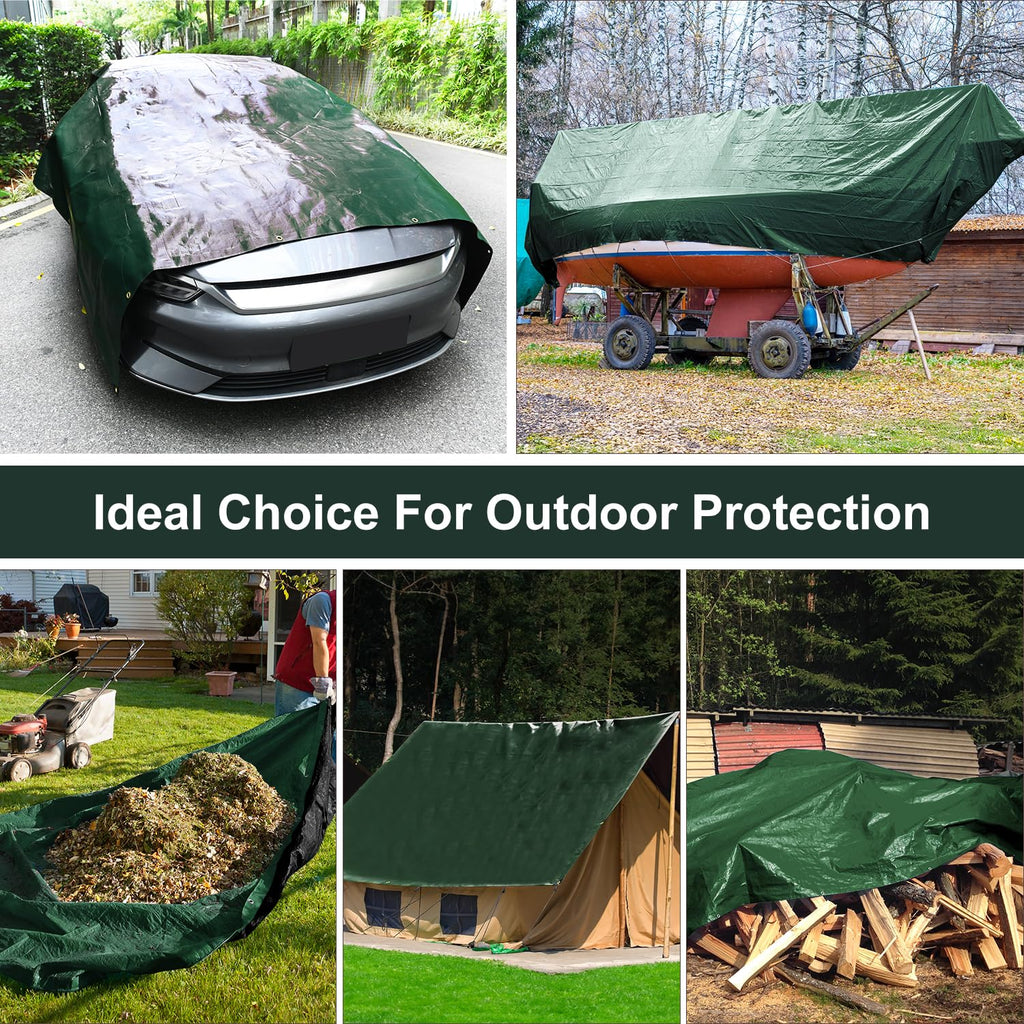Patiobay Tarp 20x20 Feet, 16 Mil Large Waterproof Tarps Heavy Duty with Brass Grommets, Thick Plastic Tarp, UV Resistant Tear&Fade Resistant, Reinforced Edges for Outdoor Pool Car Camp Tent