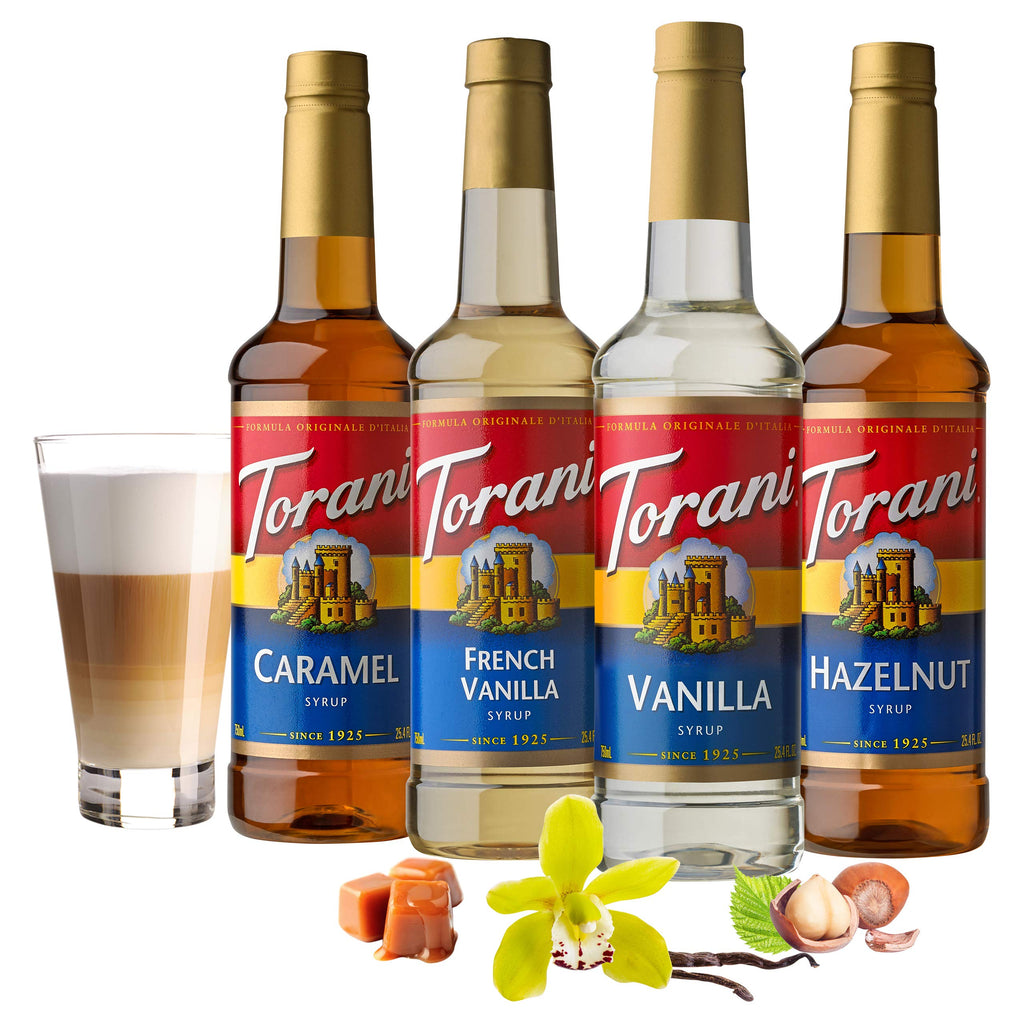 Torani Flavored Drink Syrup Coffeehouse Variety Pack, 25.4 fl oz, Set of 4