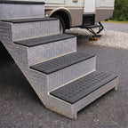 Ottomanson Outdoor Rubber Stair Treads – Coin Heavy-Duty Non-Slip Stair Mats – Best Grip on Concrete, Brick & Textured Step – Fastening Recommended for Wooden & RV Steps, Pack of 5