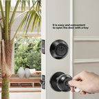 Exterior Door Lock Set with Deadbolt, Single Cylinder Deadbolt Lock and Door Knob Set, Keyed Alike Door Locks for Front Door,Matte Black Door Knob and Deadbolt Set(2Pack Set)