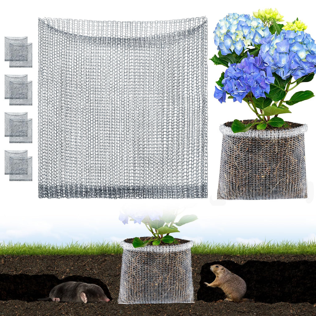 Aulock 5 Gallon Plant Root Protector for Gopher Voles Moles, 6 Pack Stainless Steel Guard Baskets Cages