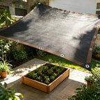 18ft Square Leaf Net Cover for Above Ground Pools - 19.7ft Garden Shade Cloth for Plants Heat Protection Swimming Pool Cover Keeps Leaves Debris Out Heavy Duty Black Mesh Cover with Grommets & Rope