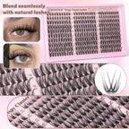 Goddvenus Lash Clusters Kit Wispy Eyelash Clusters Lashes Natural DIY Lash Extension Kit 10-16mm Cluster Eyelash Extensions Kit 300pcs C Curl Individual Lashes Cluster Eyelash (With Tweezers)