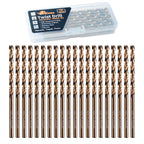 RCINDUS (20PCS) 1/8" Cobalt Drill Bit, HSS M35 Metal Drill Bits for Steel, Stainless Steel, Cast Iron, Hard Plastic and Wood
