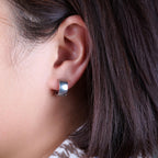 Limerencia Implant Grade Titanium Chunky Wide Huggie Hoop Earrings,Silver