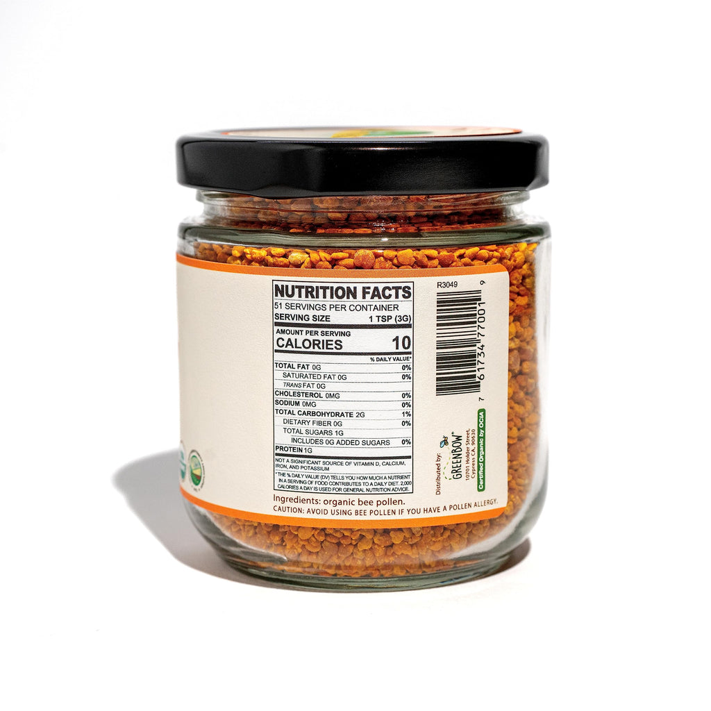 Greenbow Organic Bee Pollen - 100% USDA Certified Organic, Non-GMO, Pure, & Natural Bee Pollen - Superfood Packed with Proteins, Vitamins & Minerals - Kosher Certified, Gluten Free -155g x 2 Jars