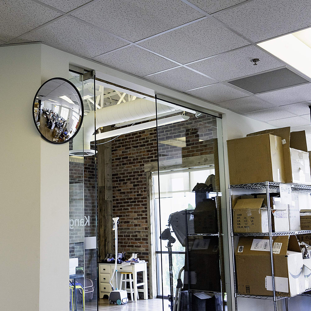 Vision Metalizers 18" Outdoor Acrylic Round Convex Mirror, Security Mirror for Retail Stores, Warehouses, Driveways, and Parking Lots, Acrylic Mirror for Blind Spots and High-Traffic Areas