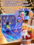 2026 Christmas Advent Calendar for Boy Kid with Mini 3D Printed Animals Toy